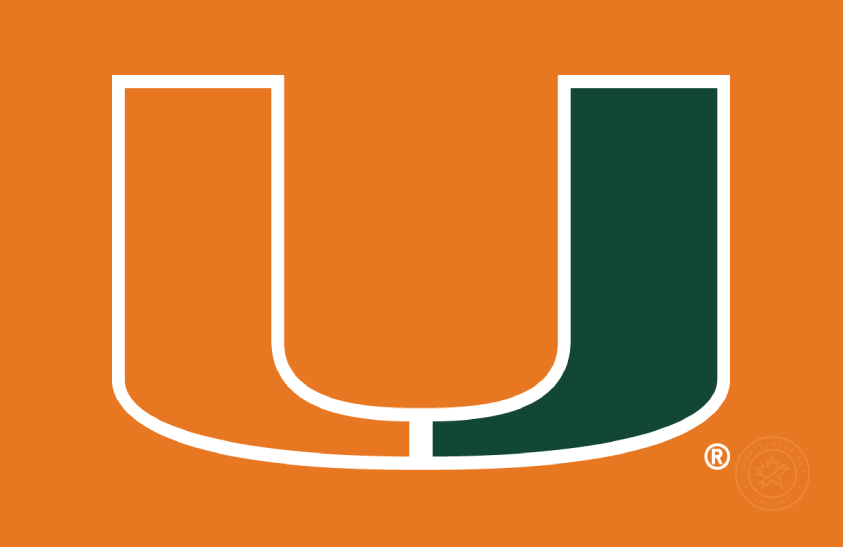 Miami Hurricanes 2024-Pres Primary Dark Logo diy iron on heat transfer Miami Hurricanes 2024-Pres Primary Dark Logo diy iron on heat transfer
